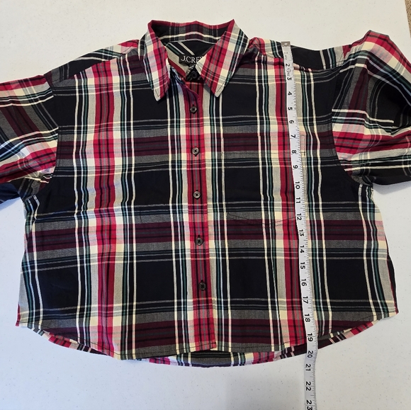 J. Crew Étienne Cropped Shirt Stewart Tartan Cotton Poplin Plaid Women's S NWT - Picture 6 of 11